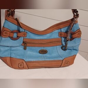 Lt. Blue and Brown Women's Purse